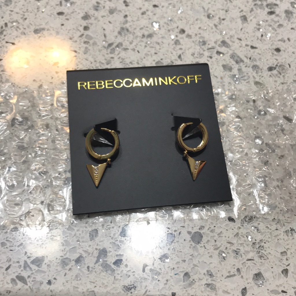 Rebeccaminkoff Paper Plane Huggie Earrings 15$
